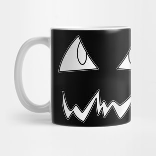 Jack O Lantern Face - Halloween Costume - Black White Line Art Mug